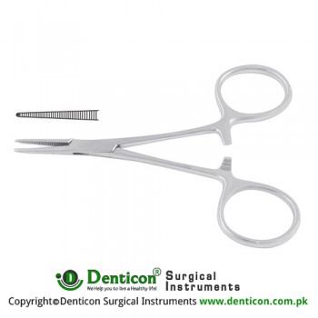 Micro-Mosquito Haemostatic Forcep Straight - 1 x 2 Teeth Stainless Steel, 10 cm - 4" 
